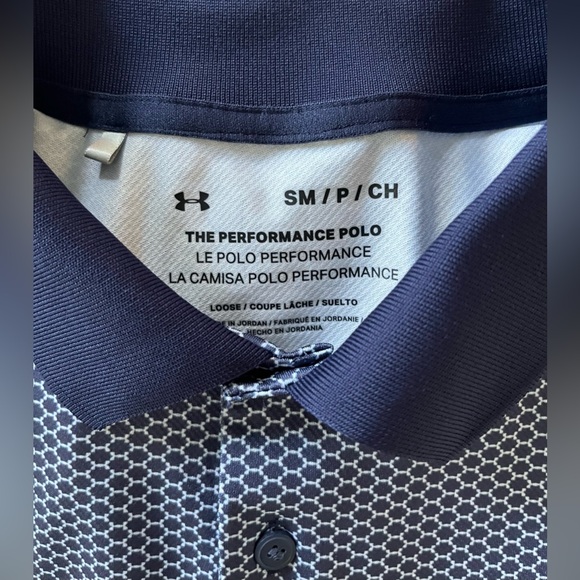 UNDER ARMOUR The Performance Polo Blue & White Size Small - Picture 2 of 4